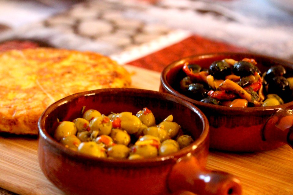 olives and tortilla