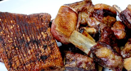 smoked pork belly, duck breast and beef ribs