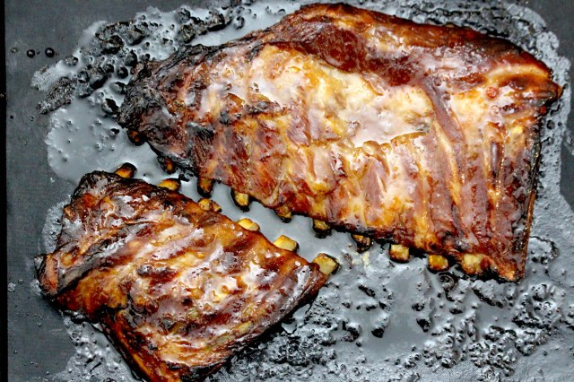 slow cooked glazed ribs